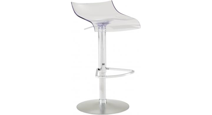 Pam Chairs From Designer Claudio, White Stainless Steel Adjustable Bar Stool