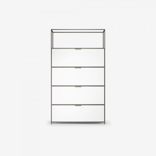 COLONNE 3 ABATTANTS + 1 TIROIR LAQUE BLANC Ligne Roset