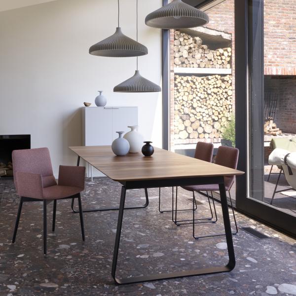 CHAIR WITH ARMS BLACK STAINED BEECH BASE Ligne Roset