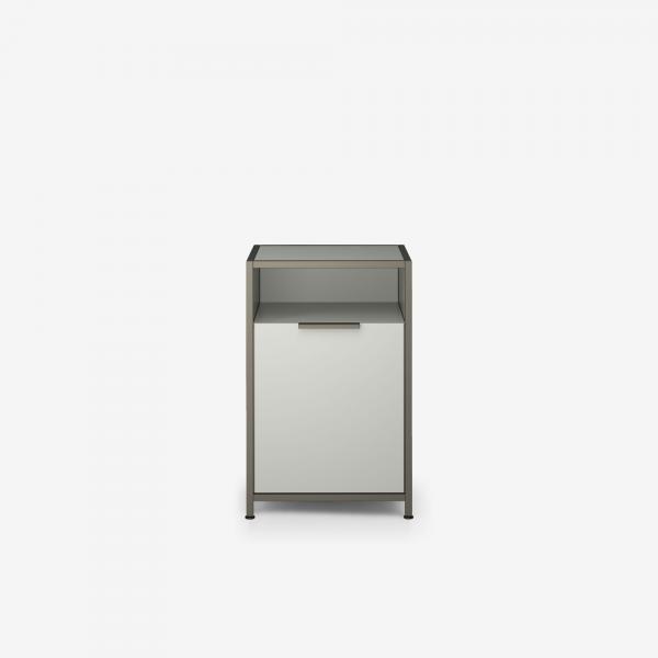 BEDSIDE TABLE RIGHT-HINGED DOOR PERLE LACQUER Ligne Roset